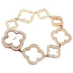 Van Cleef & Arpels Rose Gold Diamond Mother of Pearl Vintage Alhambra Wristwatch 11