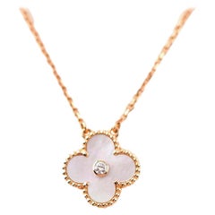Van Cleef & Arpels Diamond Mother of Pearl Limited Edition Alhambra Necklace