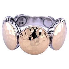 John Hardy Estate Palu gehämmerter Ring 5 18k + Silber