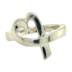 Vintage Tiffany & Co Estate Heart Ring Size 6 Sterling Silver