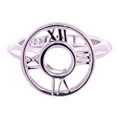 Tiffany & Co Estate Atlas Ring Size 4 Silver