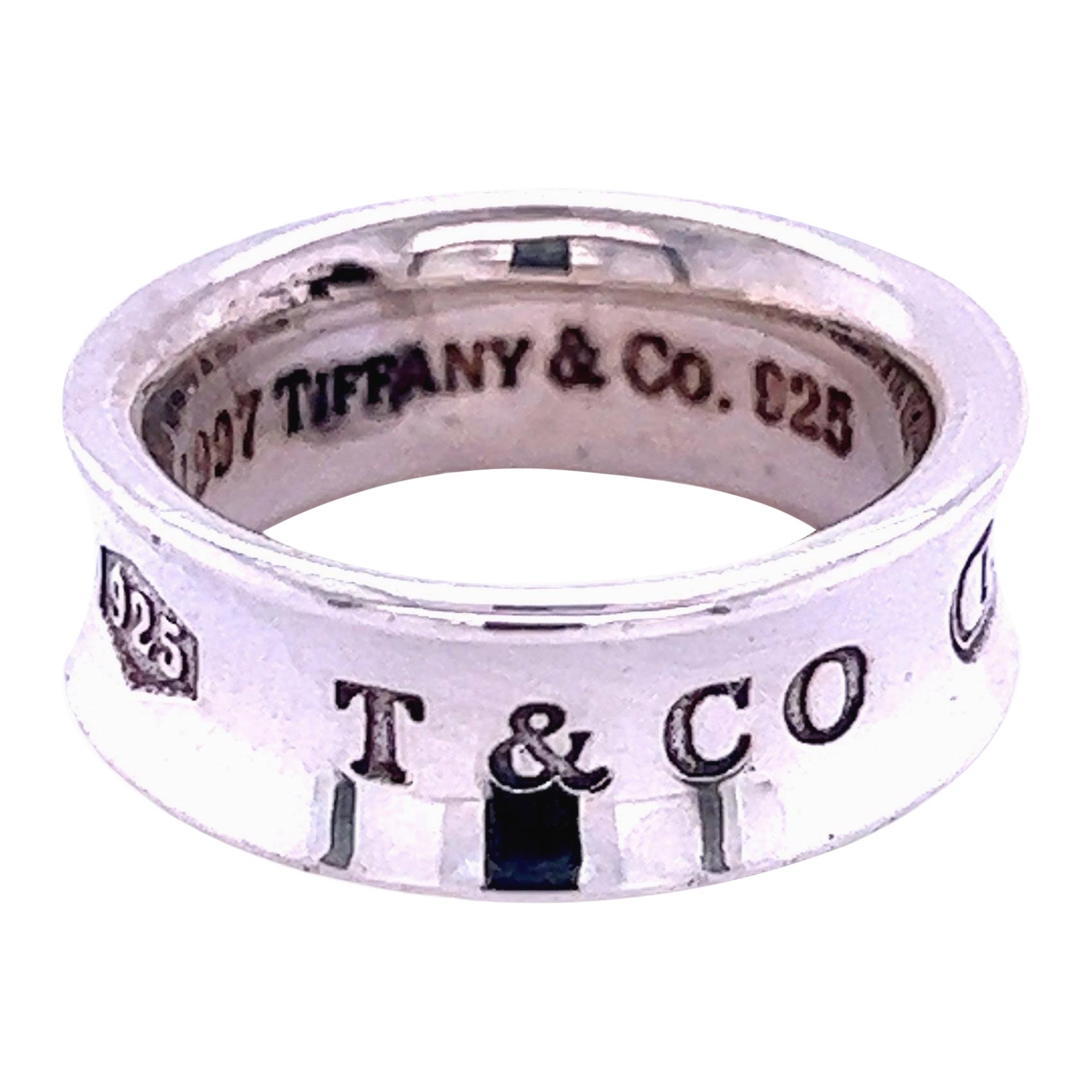 Tiffany & Co Estate 1837 Concave Band Size 4 Silver 7 mm