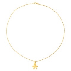 18K Yellow Gold Pendant Chain Necklace