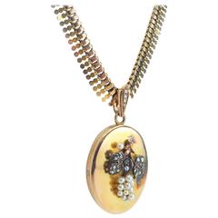 Fine Victorian Memento Mori Locket on Necklace