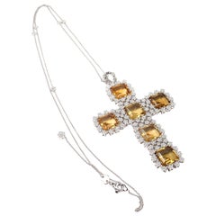 Pasquale Bruni Marilyn Citrine Diamond Gold Pendant Necklace