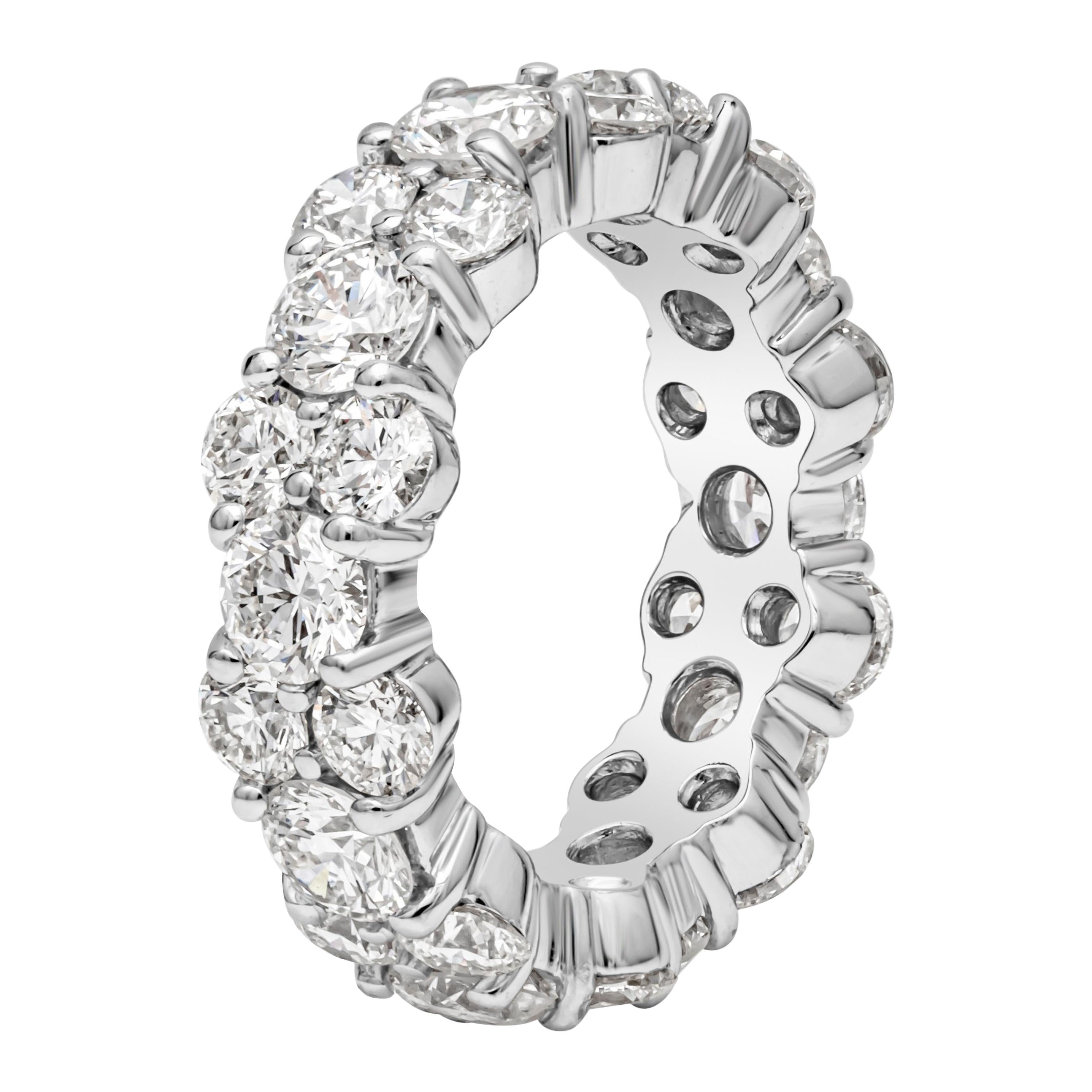 Roman Malakov 6.15 Carats Total Brilliant Round Diamond Eternity Wedding Band For Sale