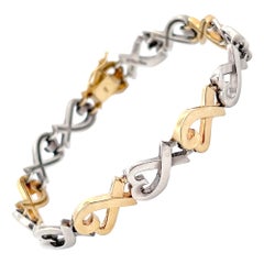 Tiffany and Co. Loving Heart Bracelet Sterling Silver and 18k Yellow Gold