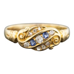 Antique Victorian Sapphire & Diamond Ring - Hallmarked Chester Circa 1900