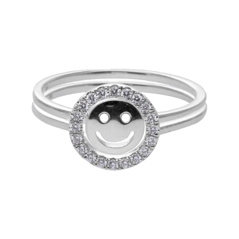 0.14 Ct Diamond & 14K White Gold Gazebo Collection Ring For Sale