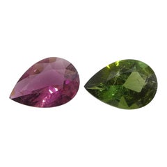 1.6ct Pair Pear Pink/Green Tourmaline from Brazil