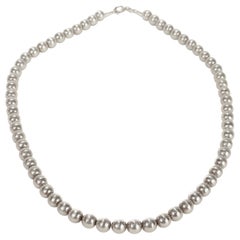 Vintage Italian Sterling Silver Bead Necklace