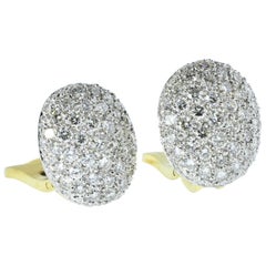 Diamond Pave Contemporary Earrings with 3 cts. of Fine White Brilliant Diamonds