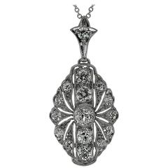 1920s Art Deco Diamond and Platinum Pendant