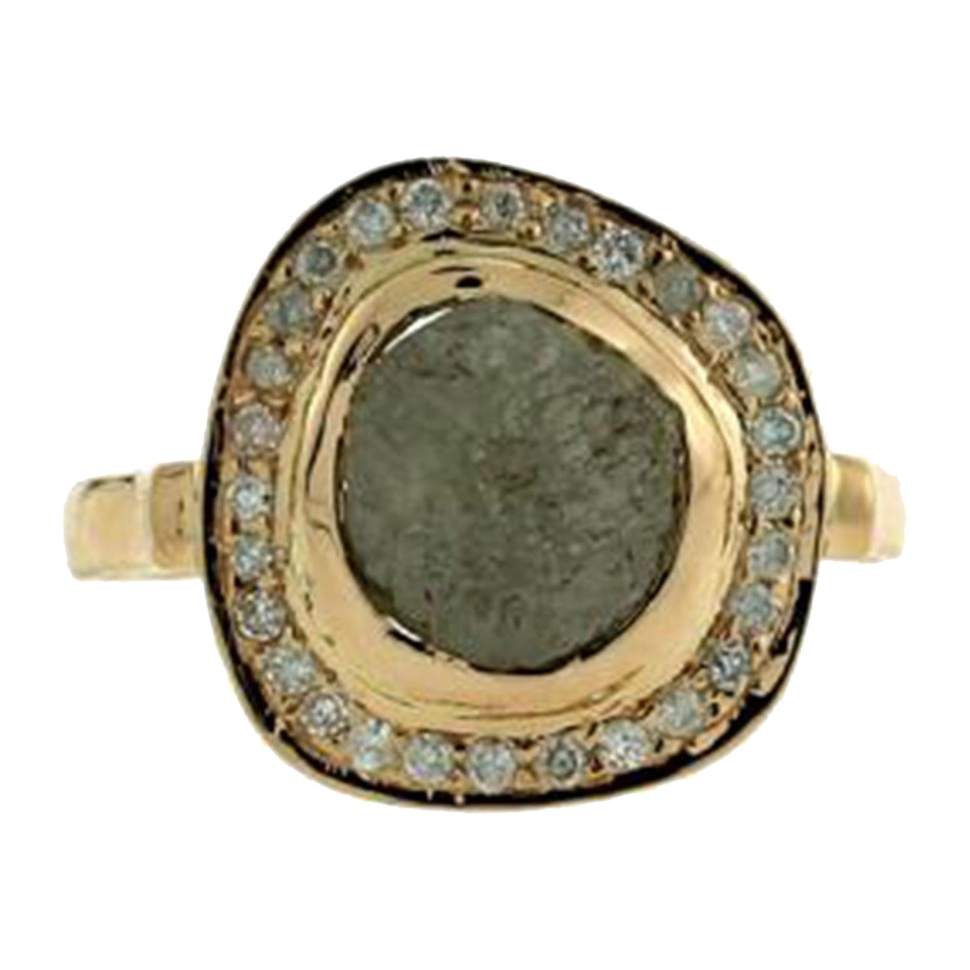 Roher Diamantring mit Diamanten aus 18 Karat Gold mit Diamanten im Angebot