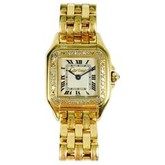 Cartier Ladies Panthére Yellow Gold Diamond Bezel quartz Wristwatch 