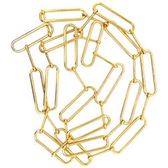 Berca Collier à longue chaîne en or jaune en forme de maillons géométriques