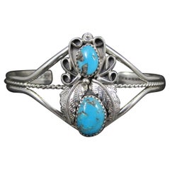 Navajo Turquoise Cuff Bracelet 6.25 Inches Harry Yazzie