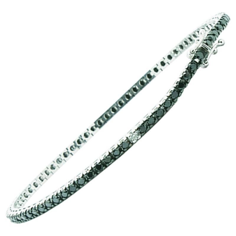 Ferrucci 2.20 Carat Diamond Elastic Italian White Gold Tennis Bracelet