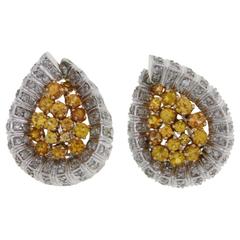 Vintage Luise Teardrop Sapphire Diamond Earrings