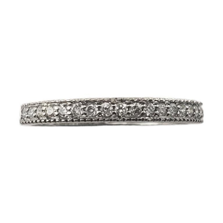14 Karat White Gold Diamond Band Ring Size 5.75 #15586 For Sale