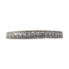 Vintage 14 Karat White Gold Diamond Band Ring Size 5.75 #15586