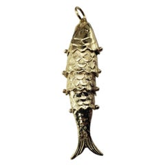 14 Karat Yellow Gold Flexible Fish Pendant #15572