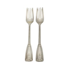 Set of 2 Tiffany & Co St Dunstan Sterling Silver Salad Forks mono 6 3/4" #15591