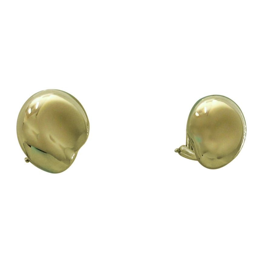 TIFFANY & Co. Elsa Peretti 18K Gold Free Form Clip-On Earrings Large For Sale