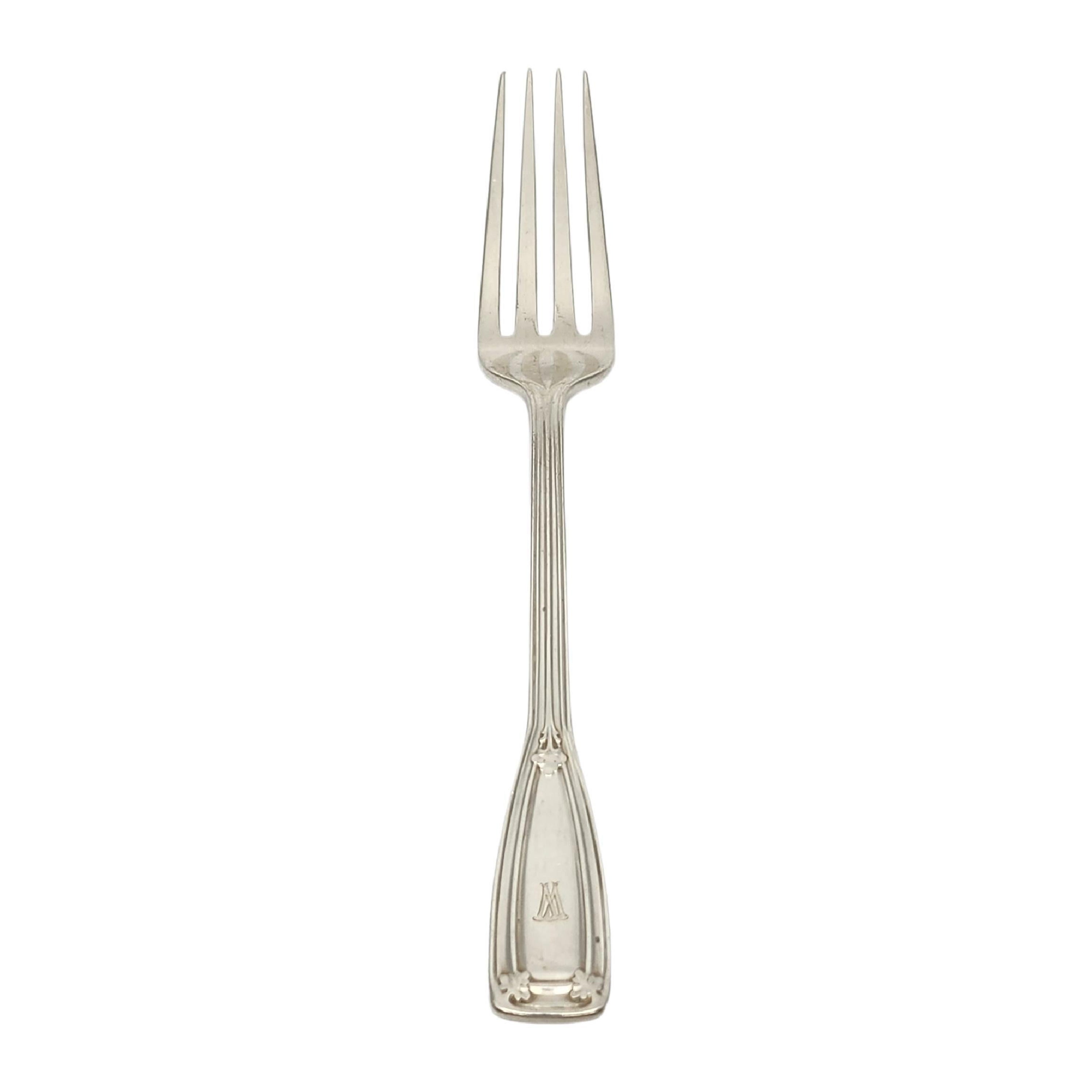 Tiffany & Co St Dunstan Sterling Silver Fork w/mono 7" #15592