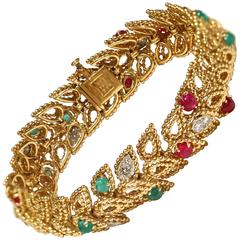 1960s  Van Cleef & Arpels Paris Gem Gold Bracelet