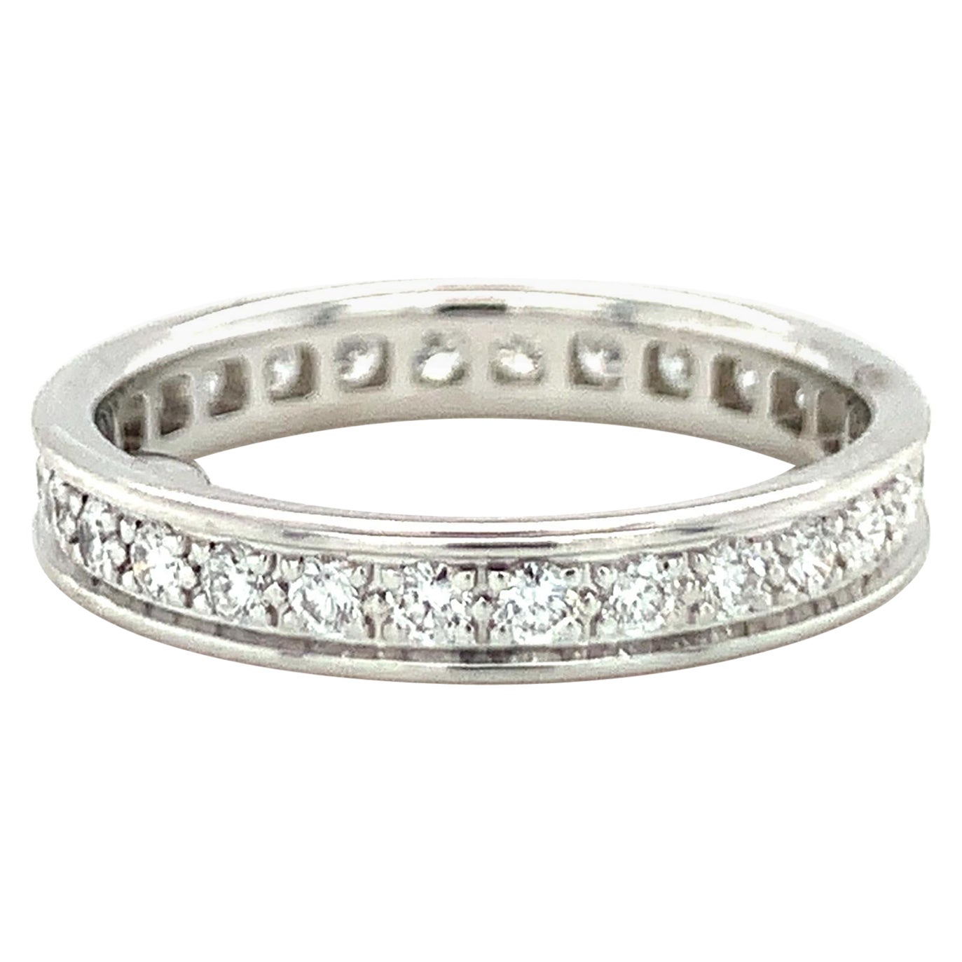 18K White Gold Diamond Eternity Band by Cartier For Sale