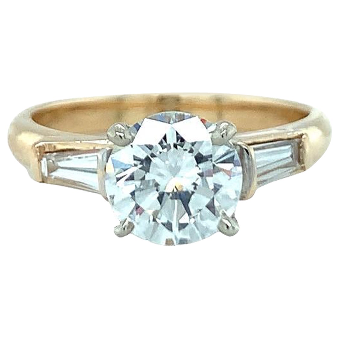 GIA Certified 1.22 Carat Diamond 14K Yellow Gold Engagement Ring