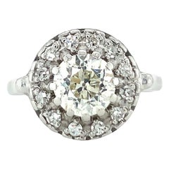Vintage Art Deco Diamond Solitaire White Gold Ring