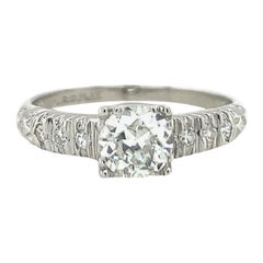 Vintage Art Deco Diamond Solitaire Platinum Ring