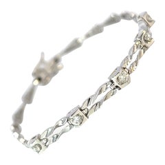 Timeless Classic 18k White Gold .27 carat Diamond Bracelet 7 inches