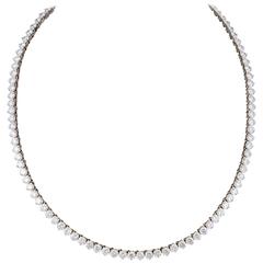 Fine Three Prong Diamond Tennis Necklace 3