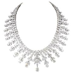 Diamond Scene Important 150 Carats Diamonds Platinum Drop Necklace 12