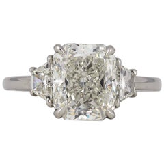 3 Carat GIA Radiant Cut Diamond Engagement Platinum Ring