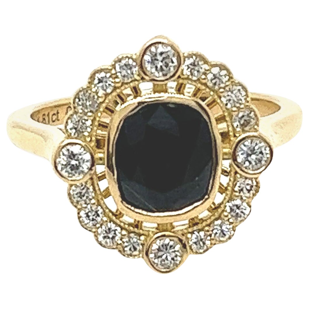 18ct Yellow Gold Sapphire &Diamond Ring Set With 1.81ct Natural Sapphire