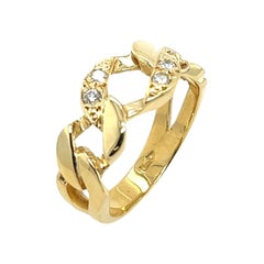 18ct Yellow Gold Diamond Dress Ring Set With 0.08ct Natural Round Diamonds