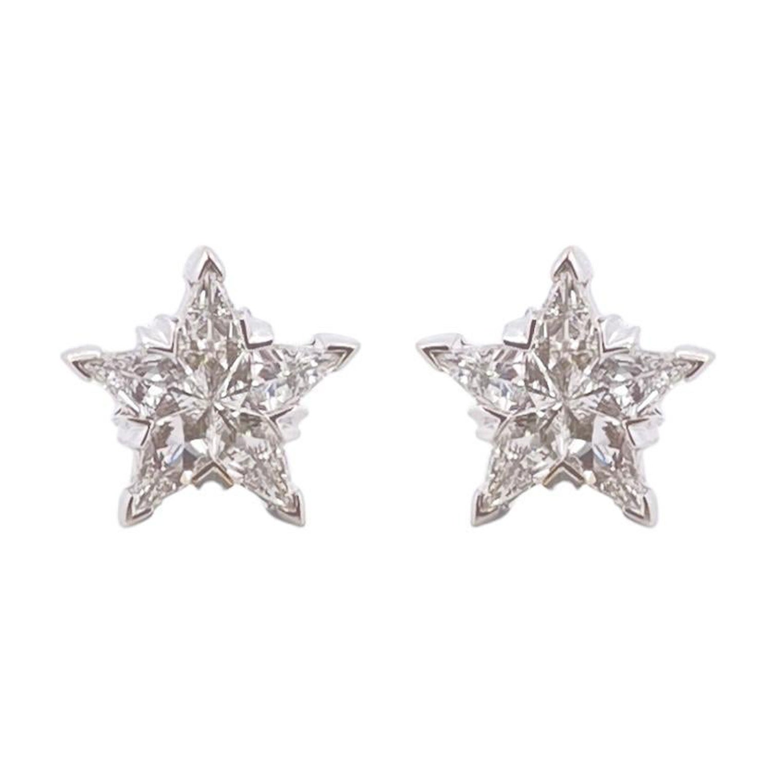 Princess Diamond Stud Earrings - 0.43 TCW, 14K White Gold For Sale