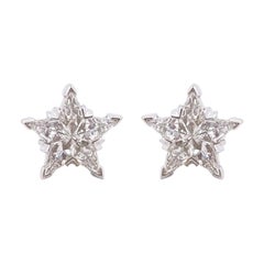Clous d'oreilles Princess Diamond - 0,43 TCW, or blanc 14 carats