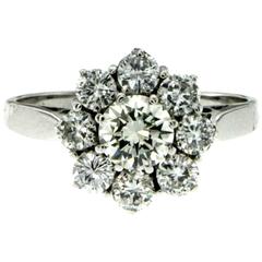 Diamond Gold Flower Cluster Ring