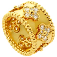 Van Cleef & Arpels Perlee Diamond Gold Ring