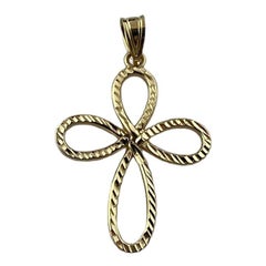 Vintage 14K Yellow Gold Open Cross Pendant #15611