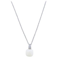 Pomellato Capri Gold Diamond White Opal Pendant Necklace