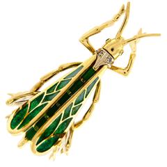 1980S Cathedral enamel brooche