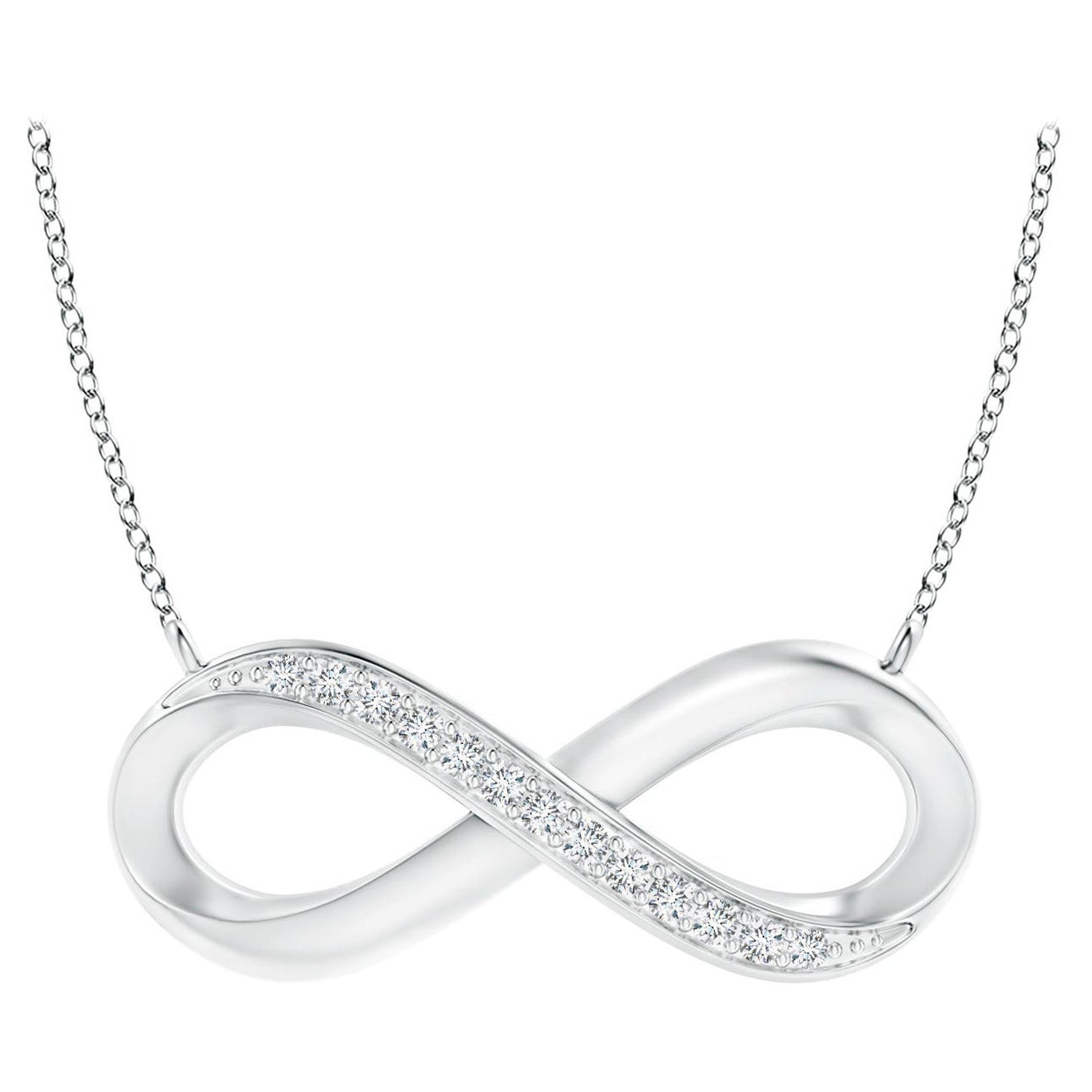ANGARA Natural Sideways 0.05cttw Diamond Infinity Necklace in Platinum