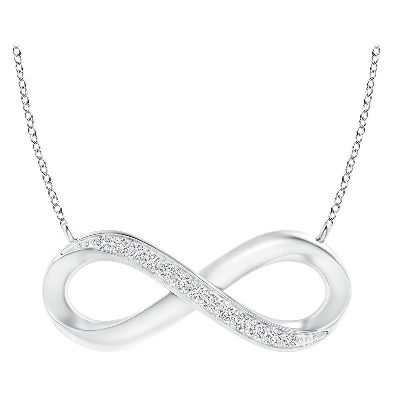 ANGARA Natural Sideways 0.05cttw Diamond Infinity Necklace in Platinum