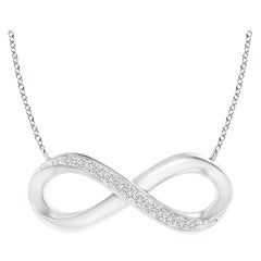 ANGARA Collier Infinity en platine avec diamants naturels latéraux 0,05 carat